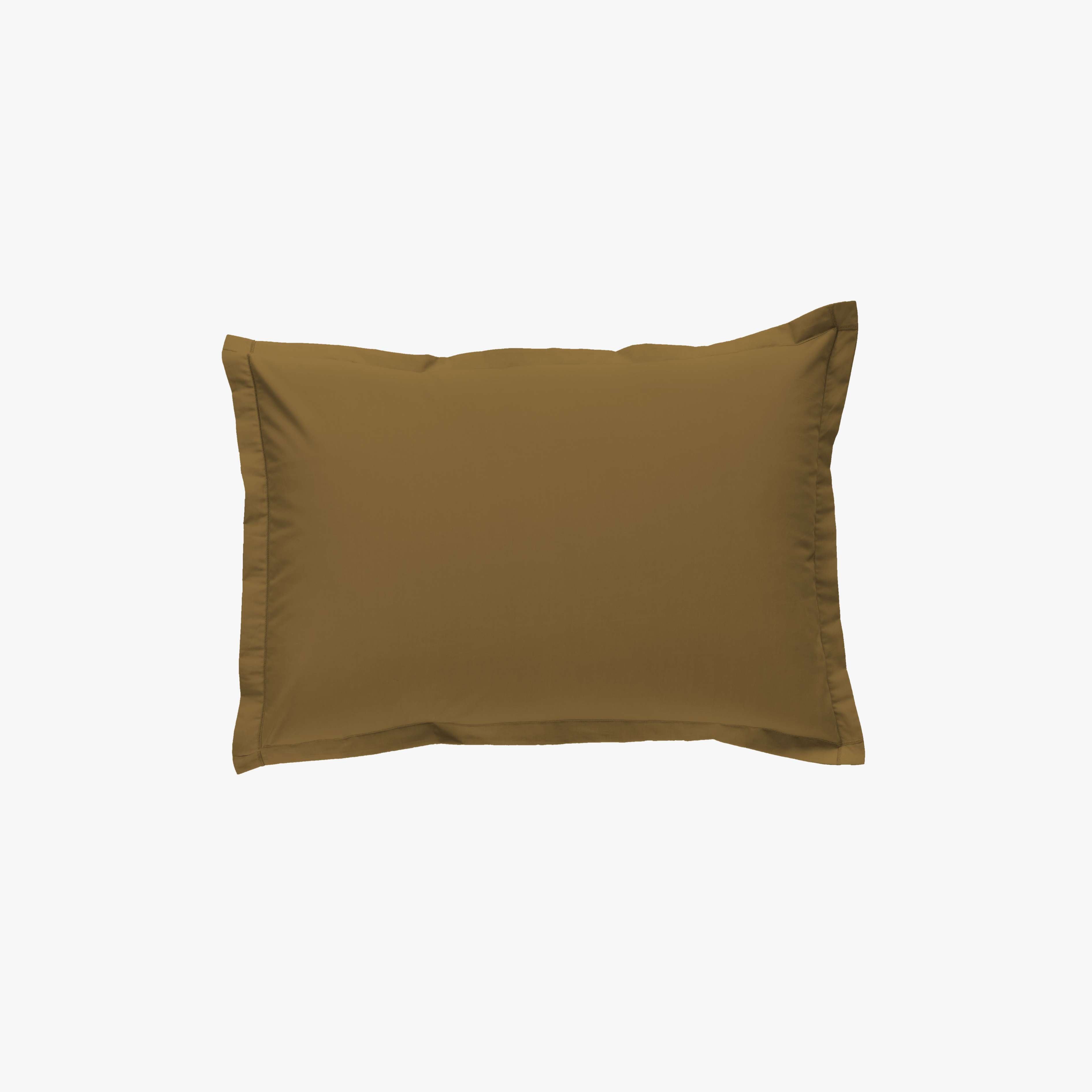 Taie d'Oreiller Percale de Coton 80 fils Bronze 50x70 cm