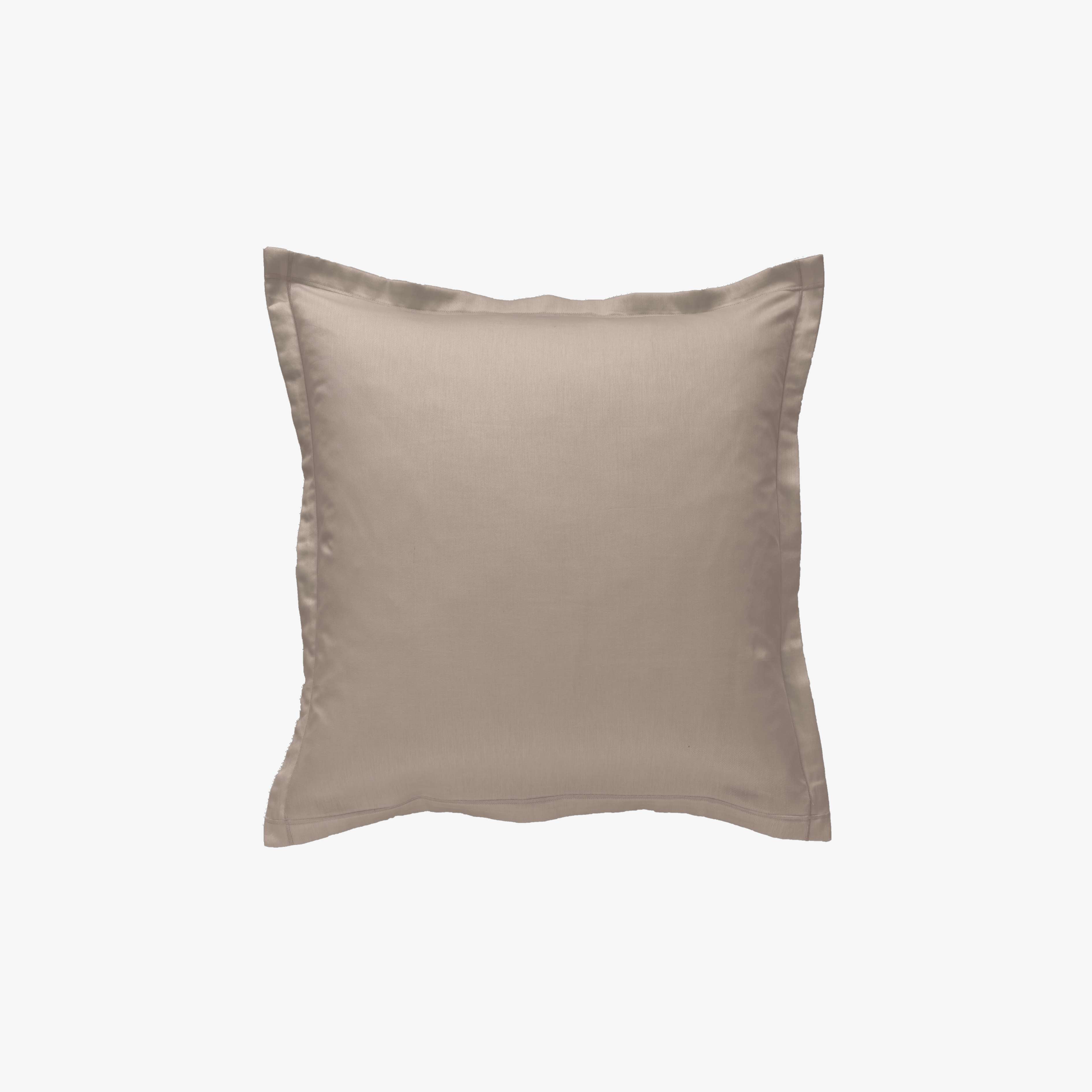 Taie d'Oreiller Percale de Coton 80 fils Taupe 65x65 cm