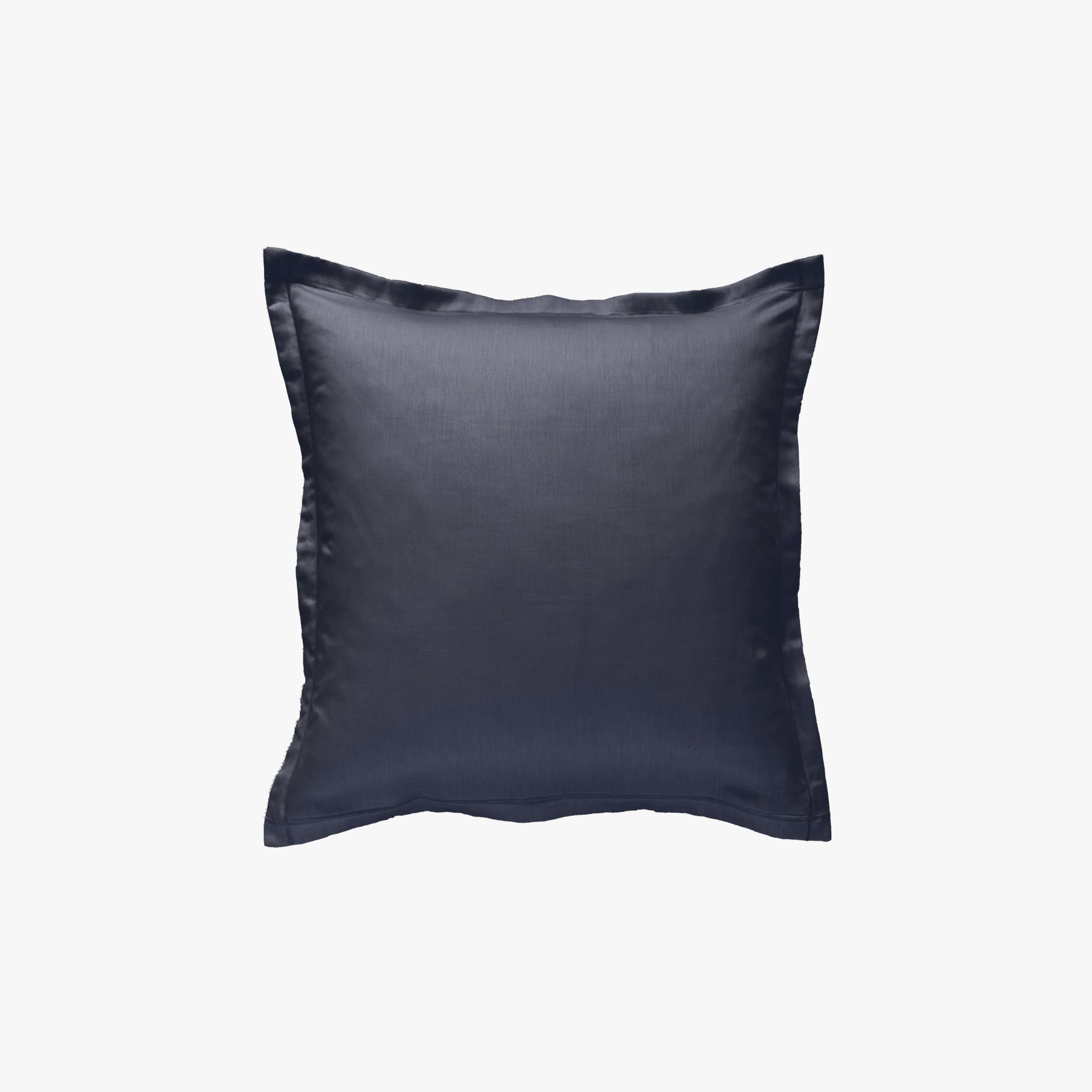 Taie d'Oreiller Percale de Coton 80 fils Gris Anthracite 65x65 cm