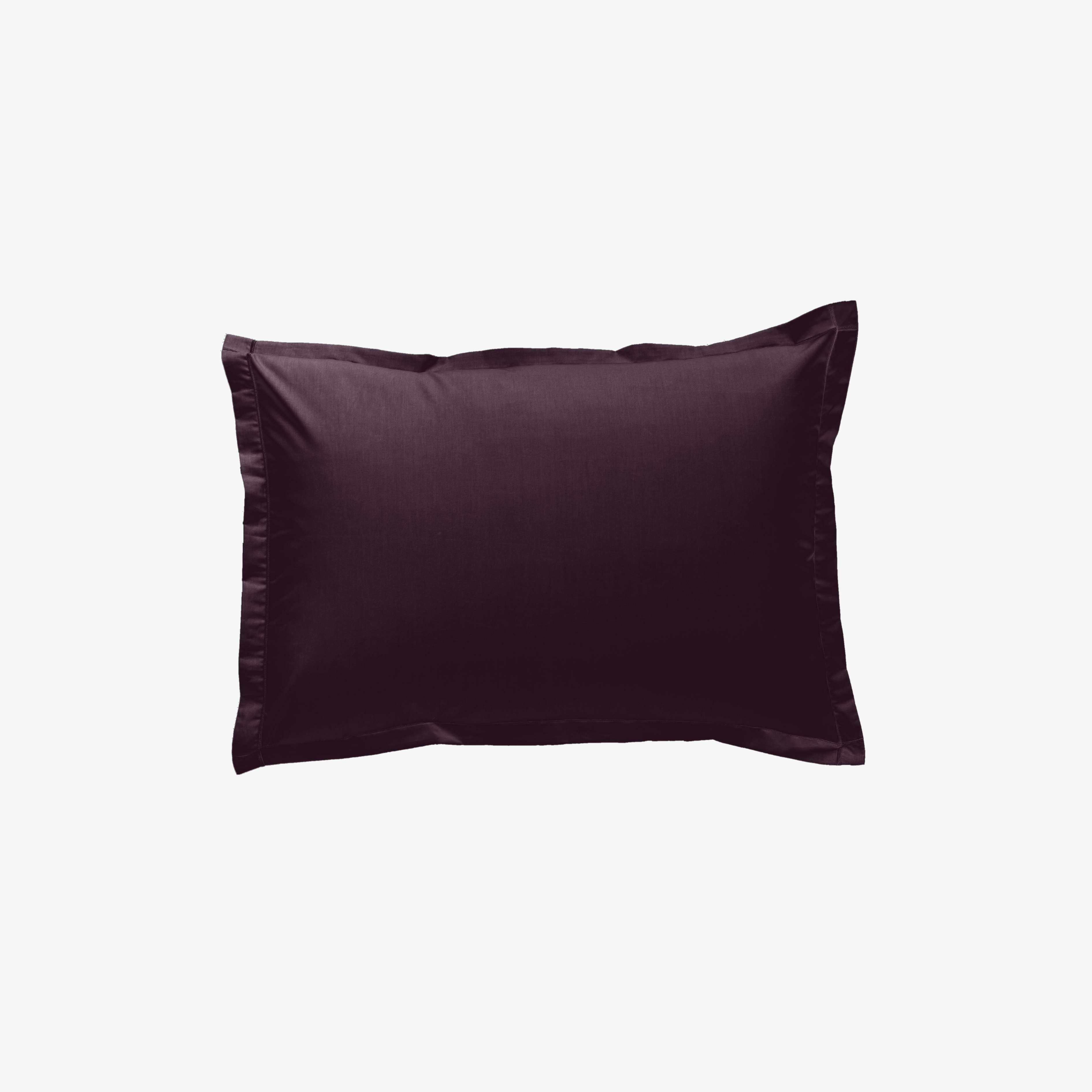 Taie d'Oreiller Percale de Coton 80 fils Aubergine 50x70 cm
