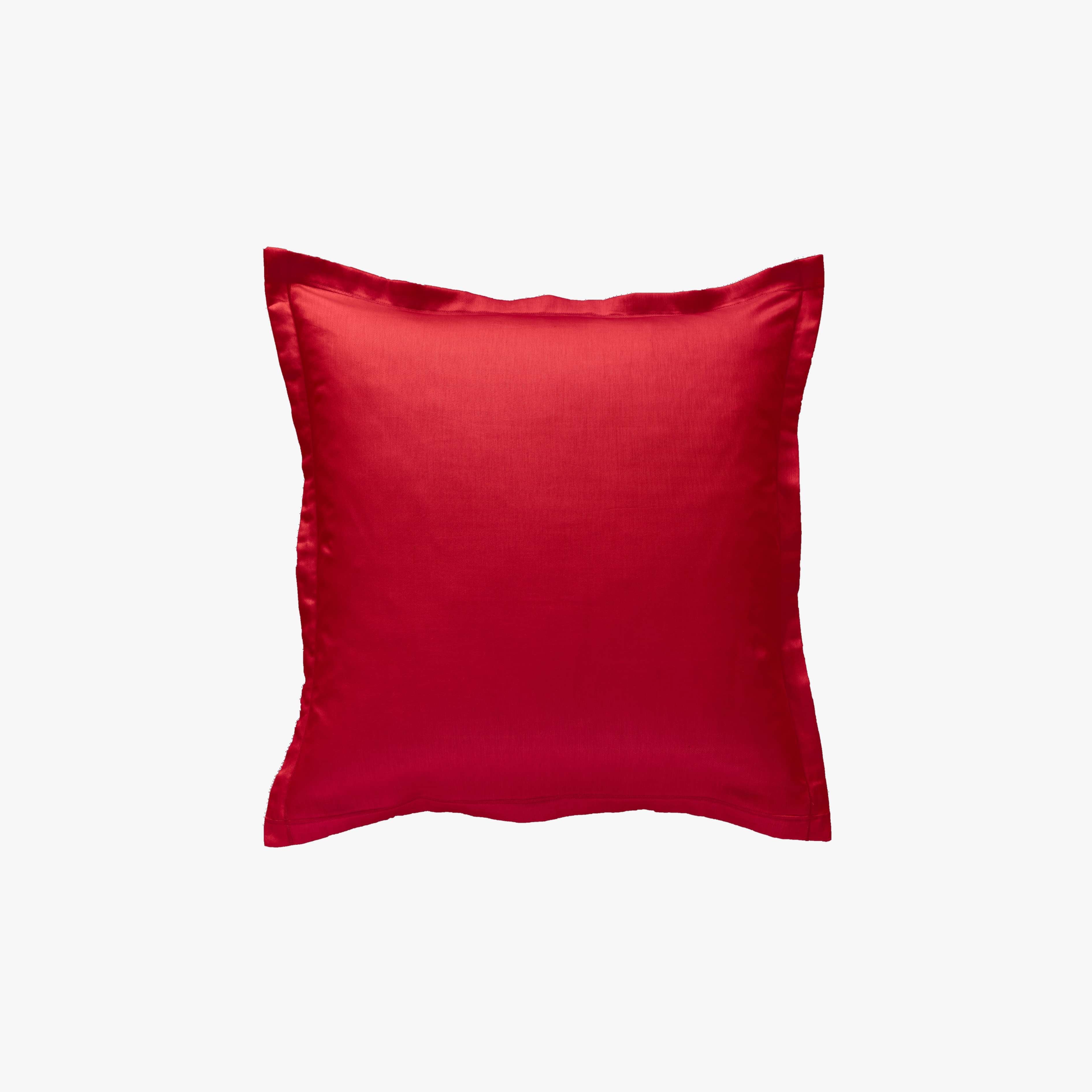 Taie d'Oreiller Percale de Coton 80 fils Rouge 65x65 cm