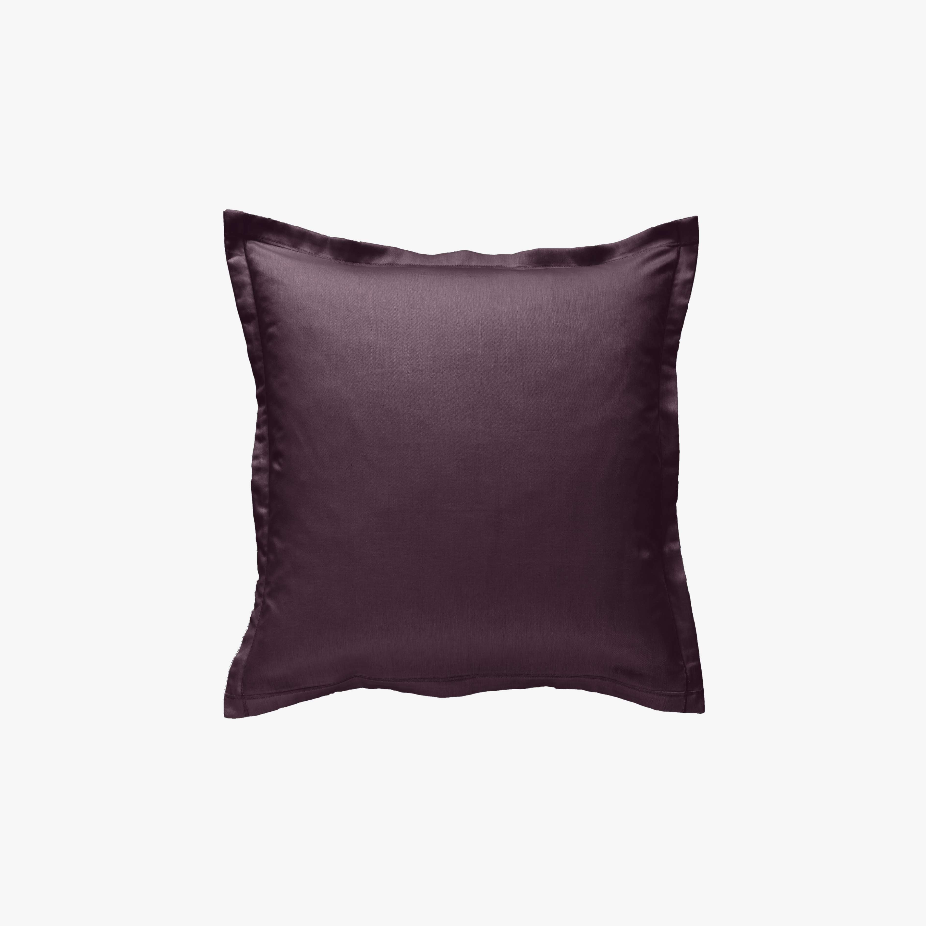 Taie d'Oreiller Percale de Coton 80 fils Aubergine 65x65 cm