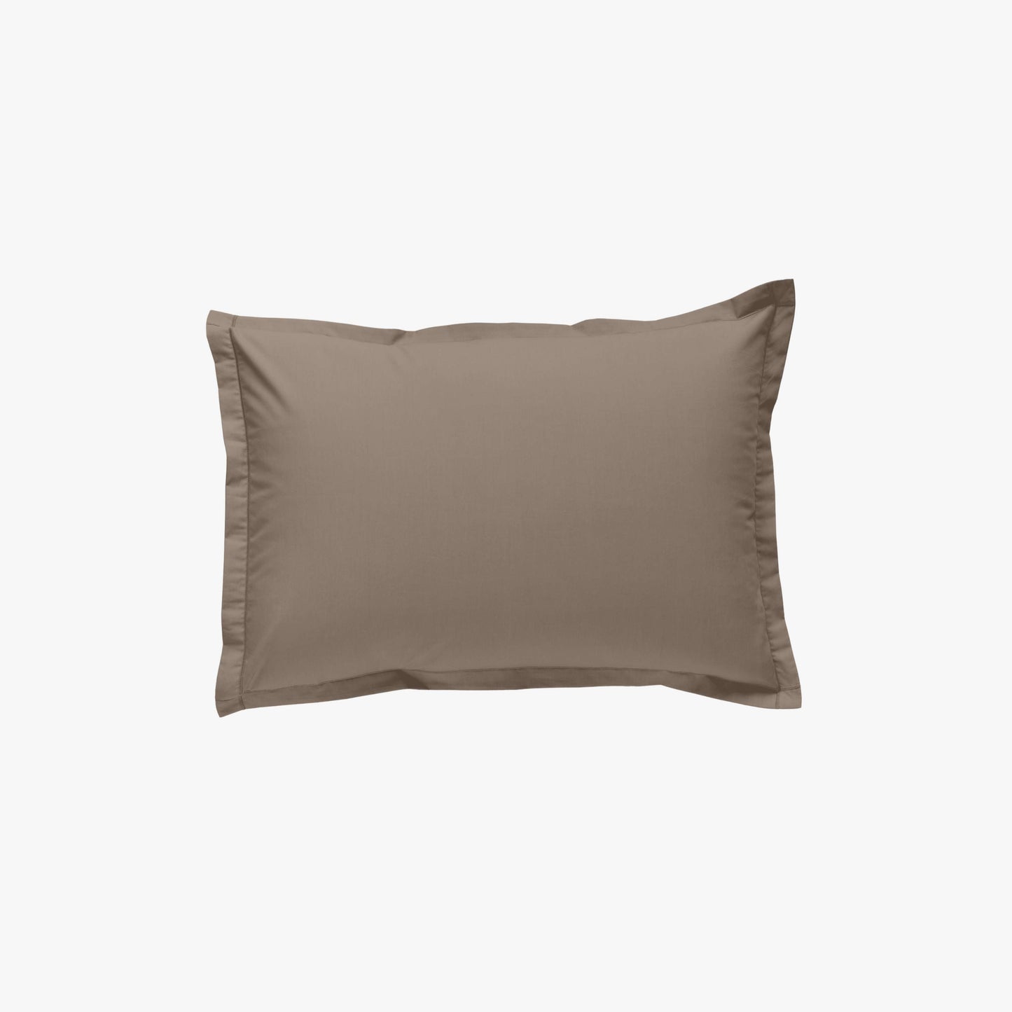 Taie d'Oreiller Percale de Coton 80 fils Taupe 40x80 cm