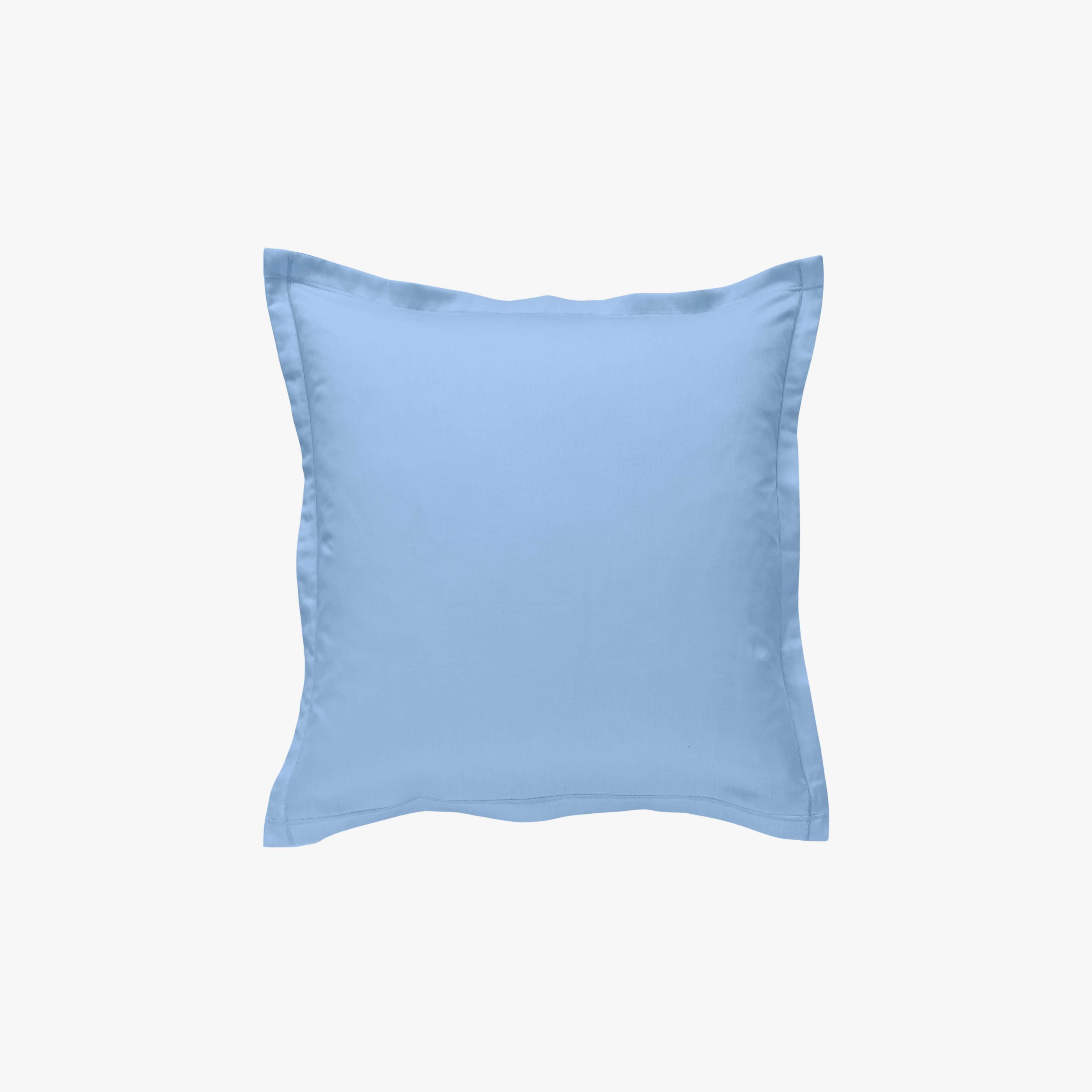 Taie d'Oreiller Percale de Coton 80 fils Bleu Ciel 65x65 cm