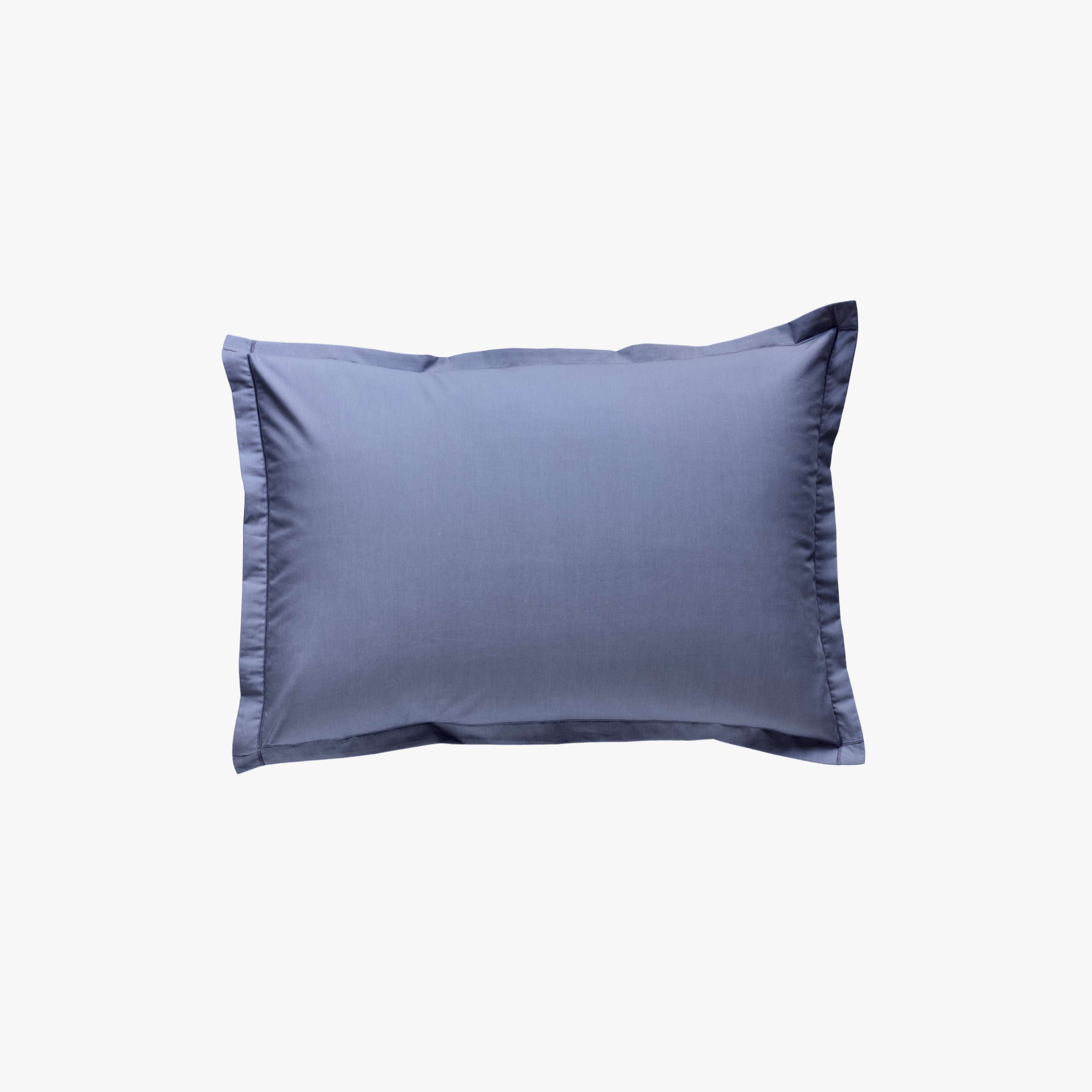 Taie d'Oreiller Percale de Coton 80 fils Bleu Jean 50x70 cm