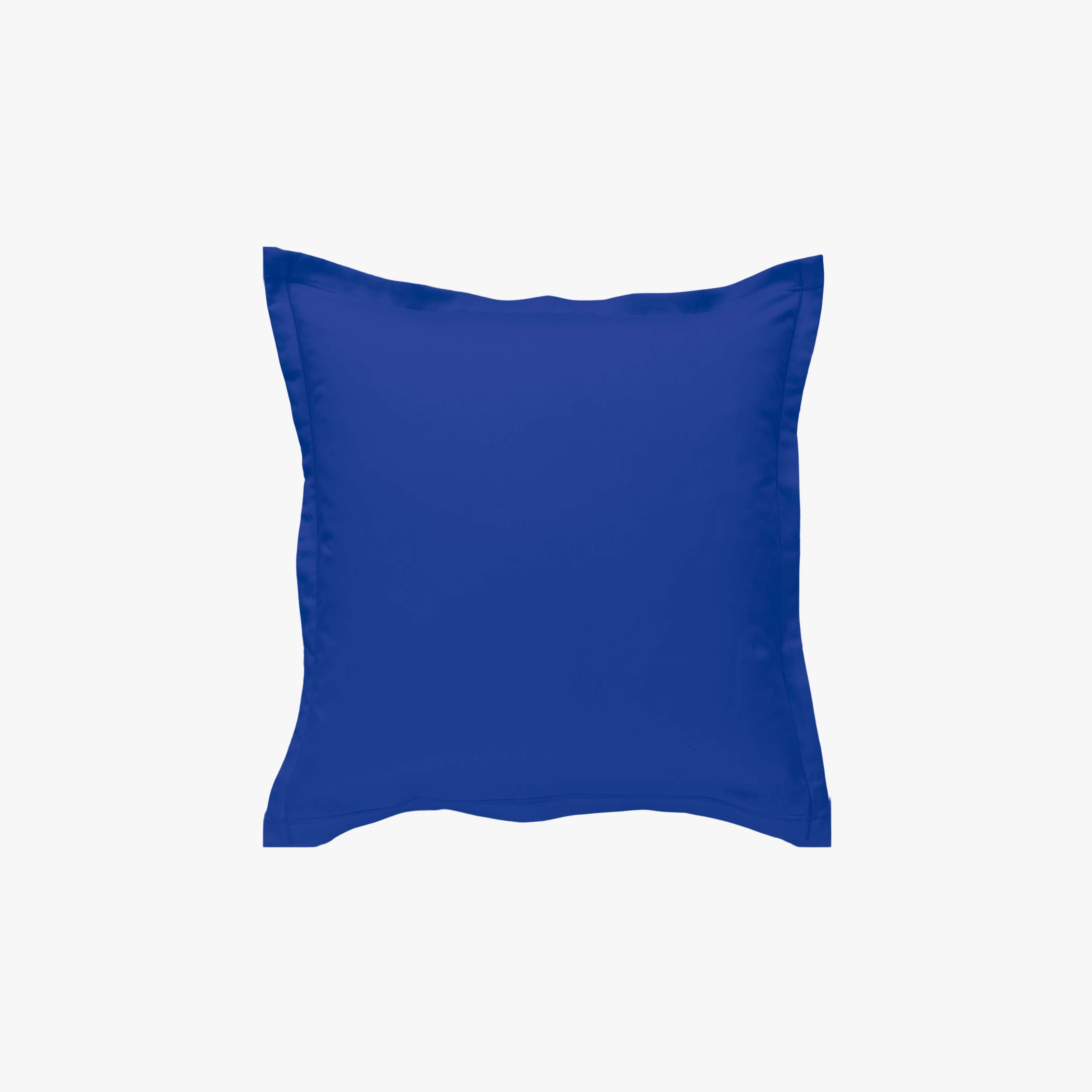 Taie d'Oreiller Percale de Coton 80 fils Bleu Roy 65x65 cm