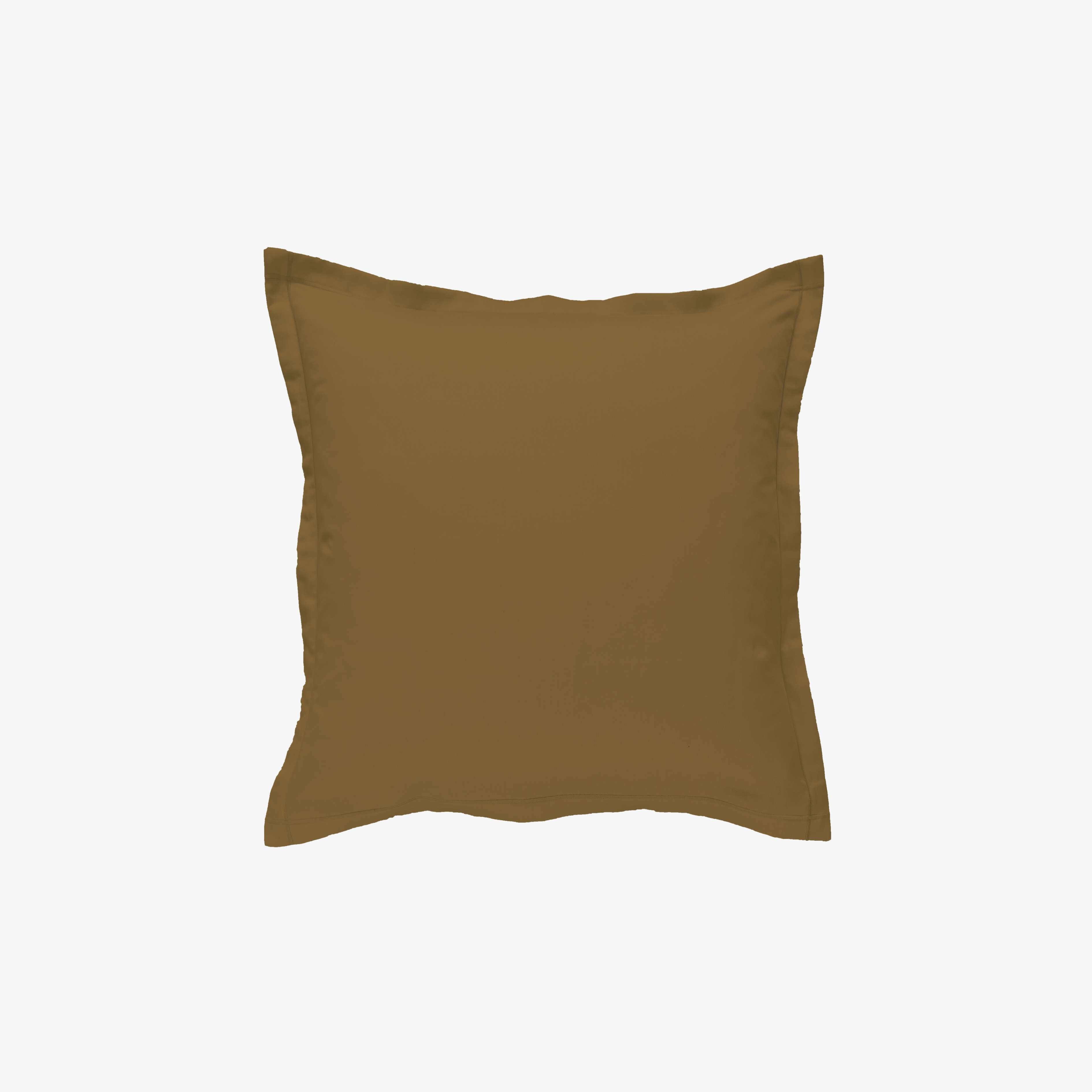 Taie d'Oreiller Percale de Coton 80 fils Bronze 65x65 cm