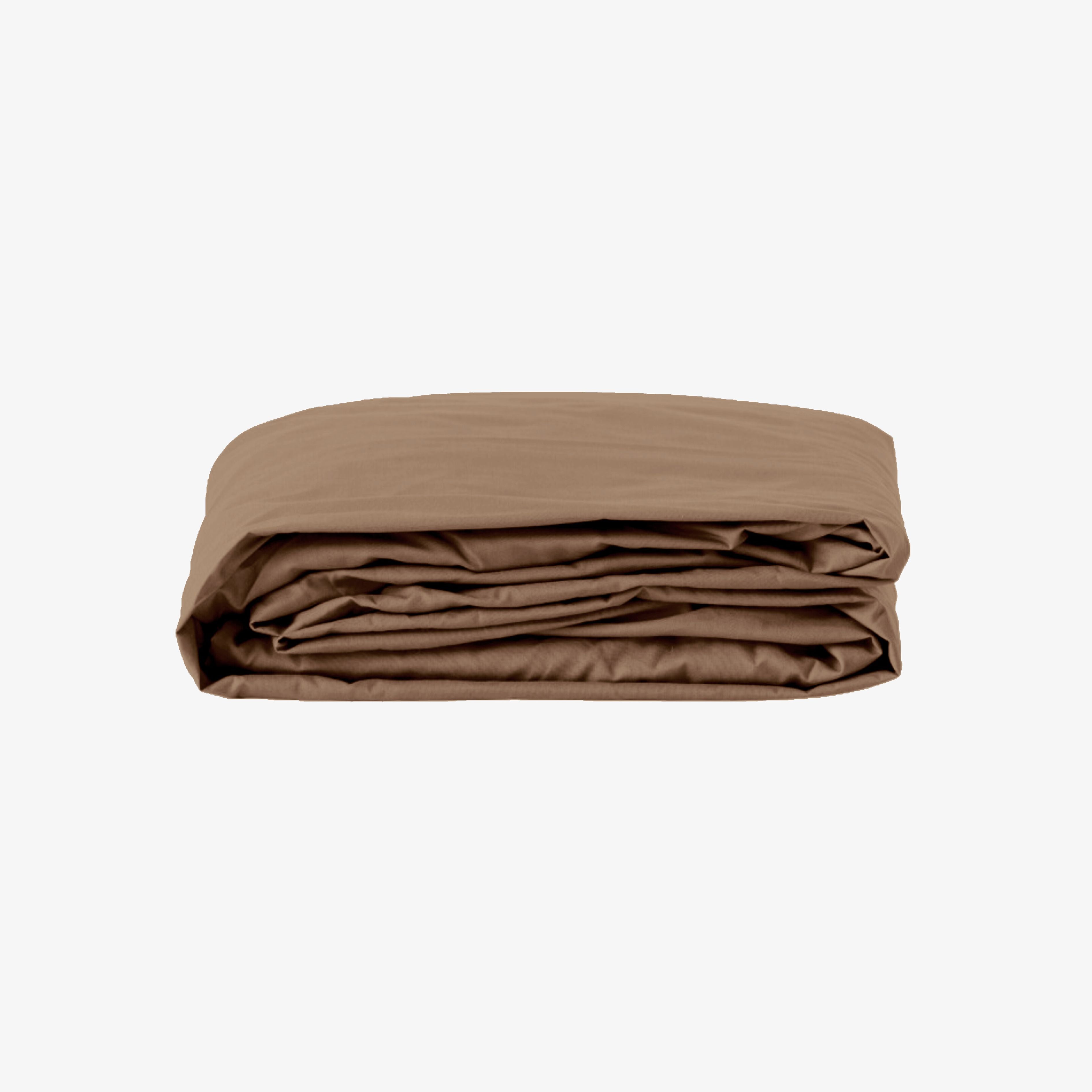 Drap Housse Percale de Coton 80 fils bonnet 30 cm Taupe 80X200 cm