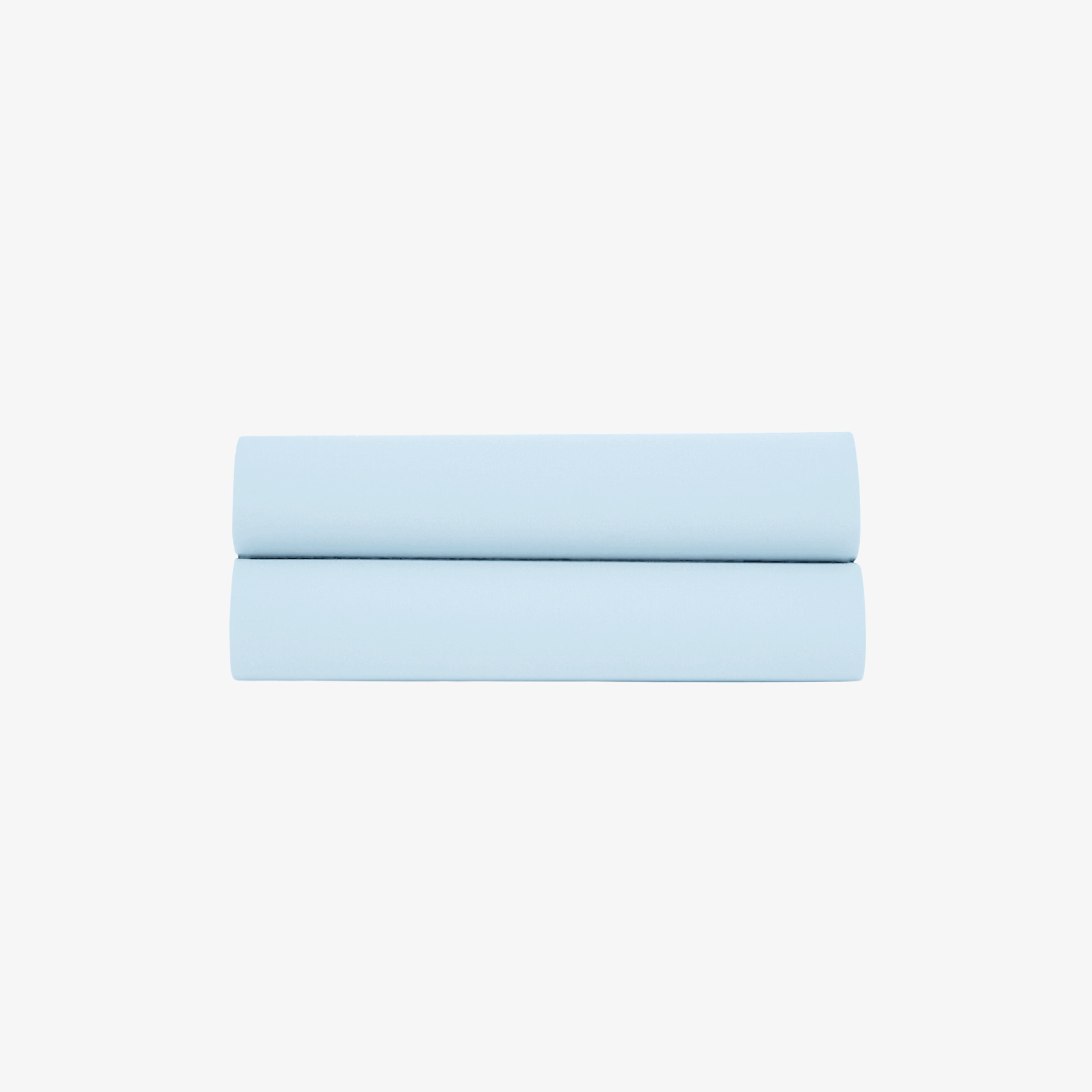 Drap Plat Percale de Coton 80 fils Bleu Ciel 180x290 cm