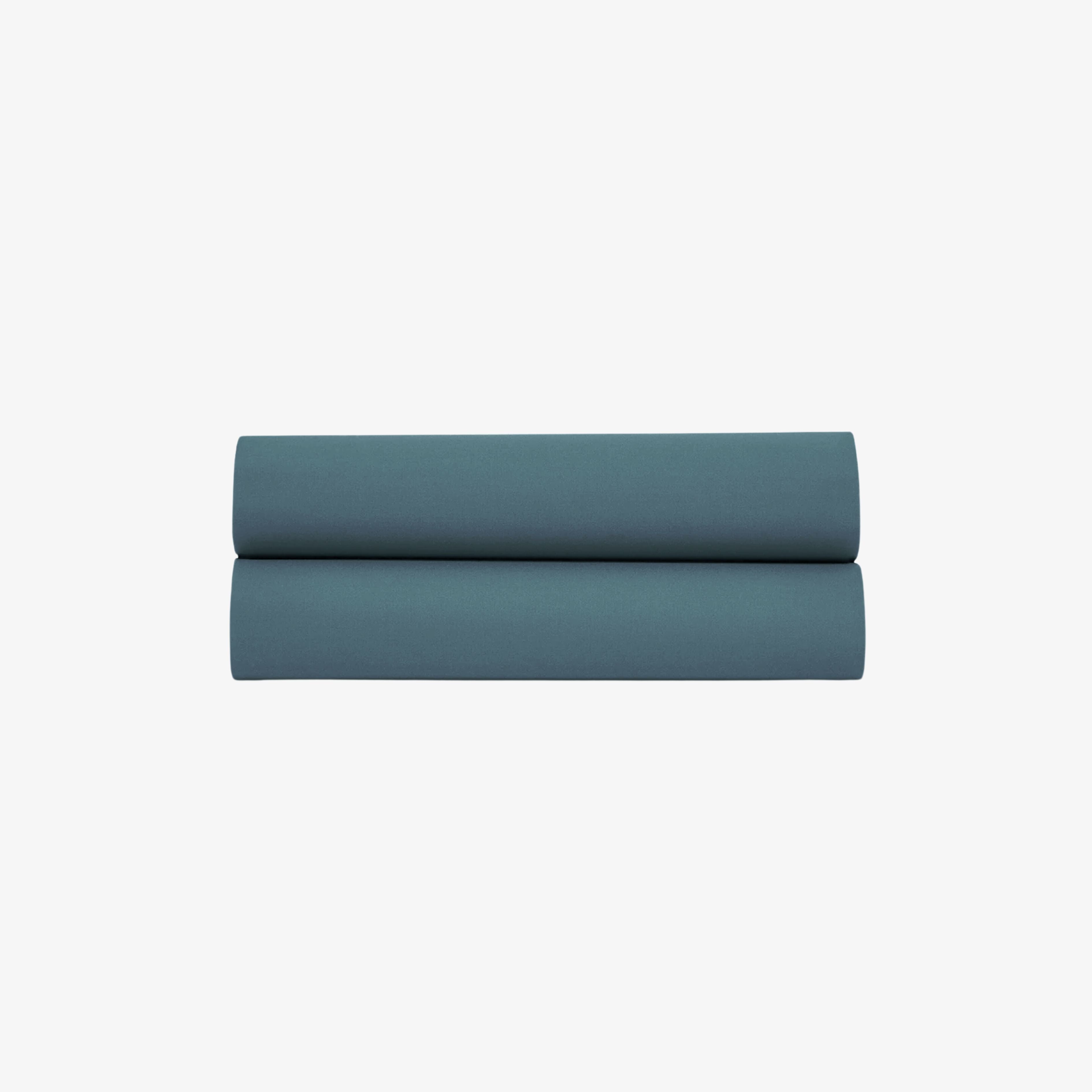 Drap Plat Percale de Coton 80 fils Lagon 270X300 cm