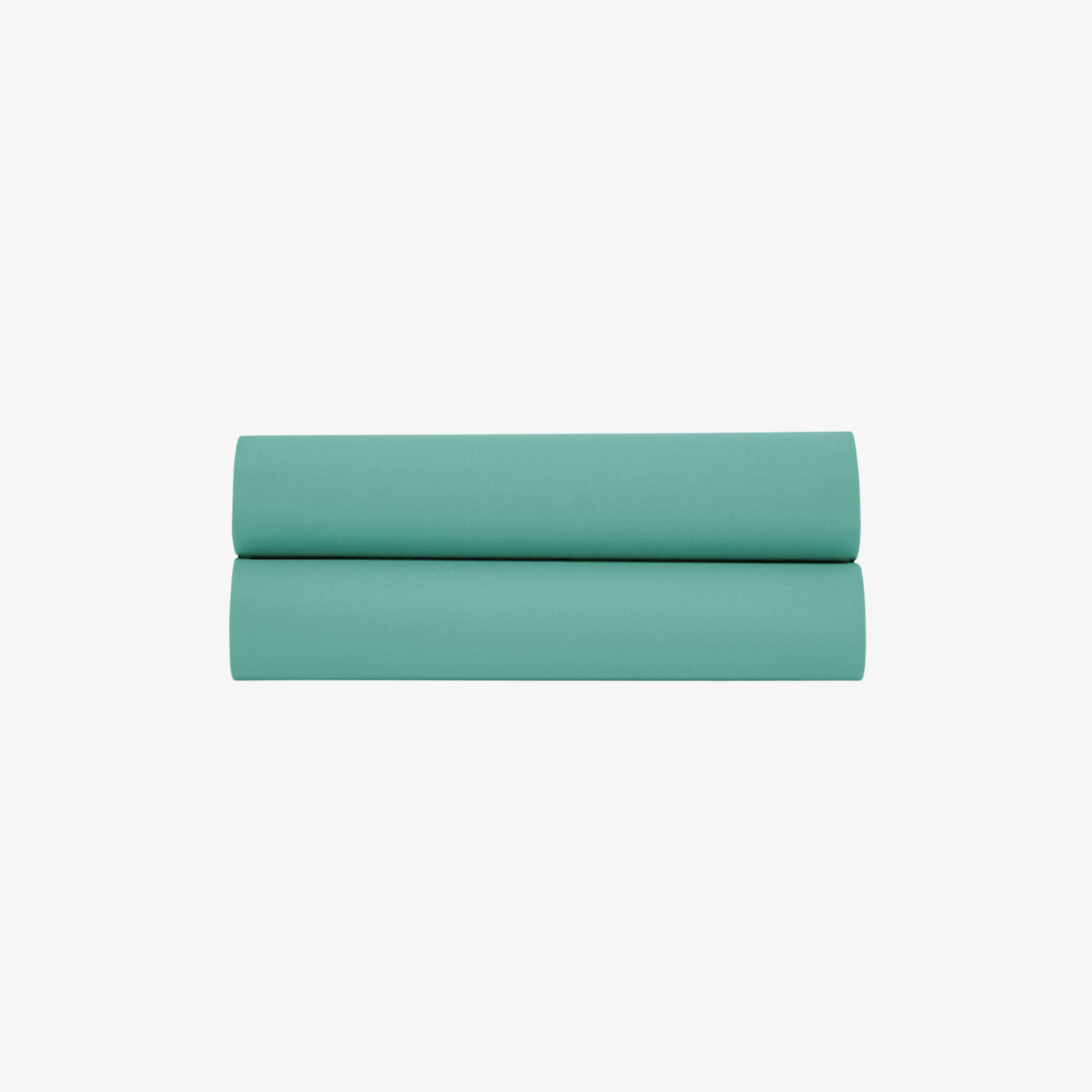 Drap Plat Percale de Coton 80 fils Céladon 270X300 cm
