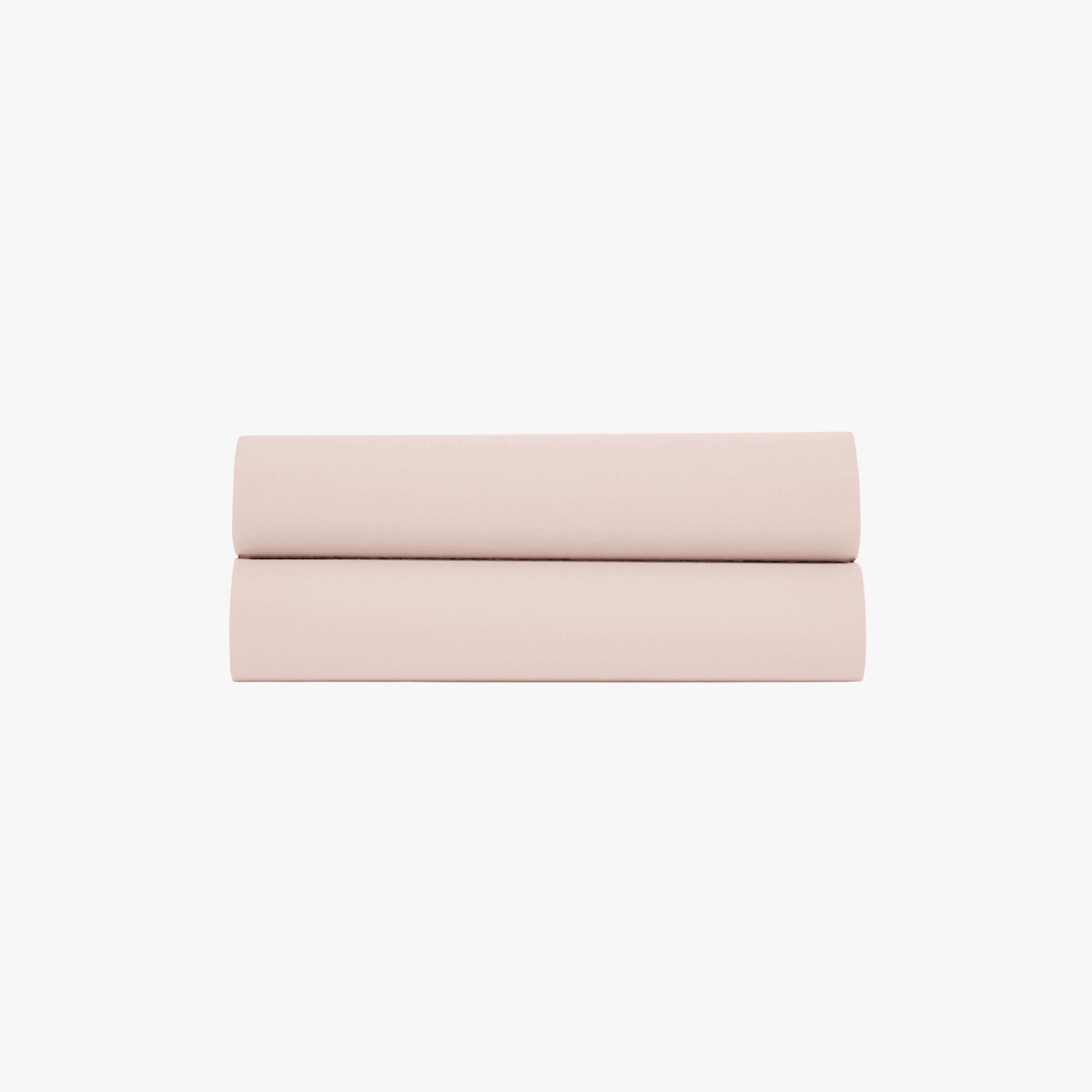 Drap Plat Satin de Coton 120 fils Rose Poudré 180x290 cm
