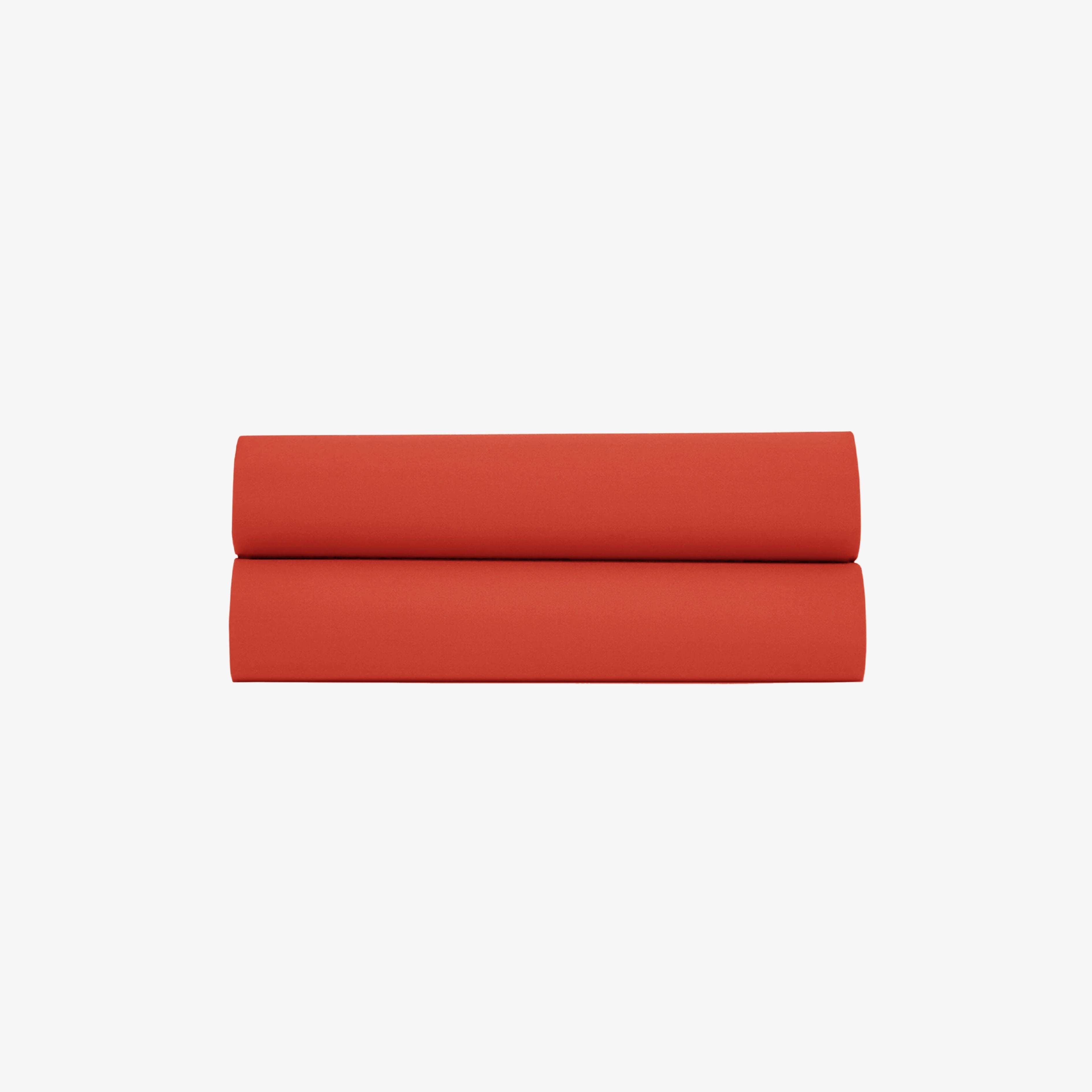 Drap Plat Percale de Coton 80 fils Rouge 270X300 cm