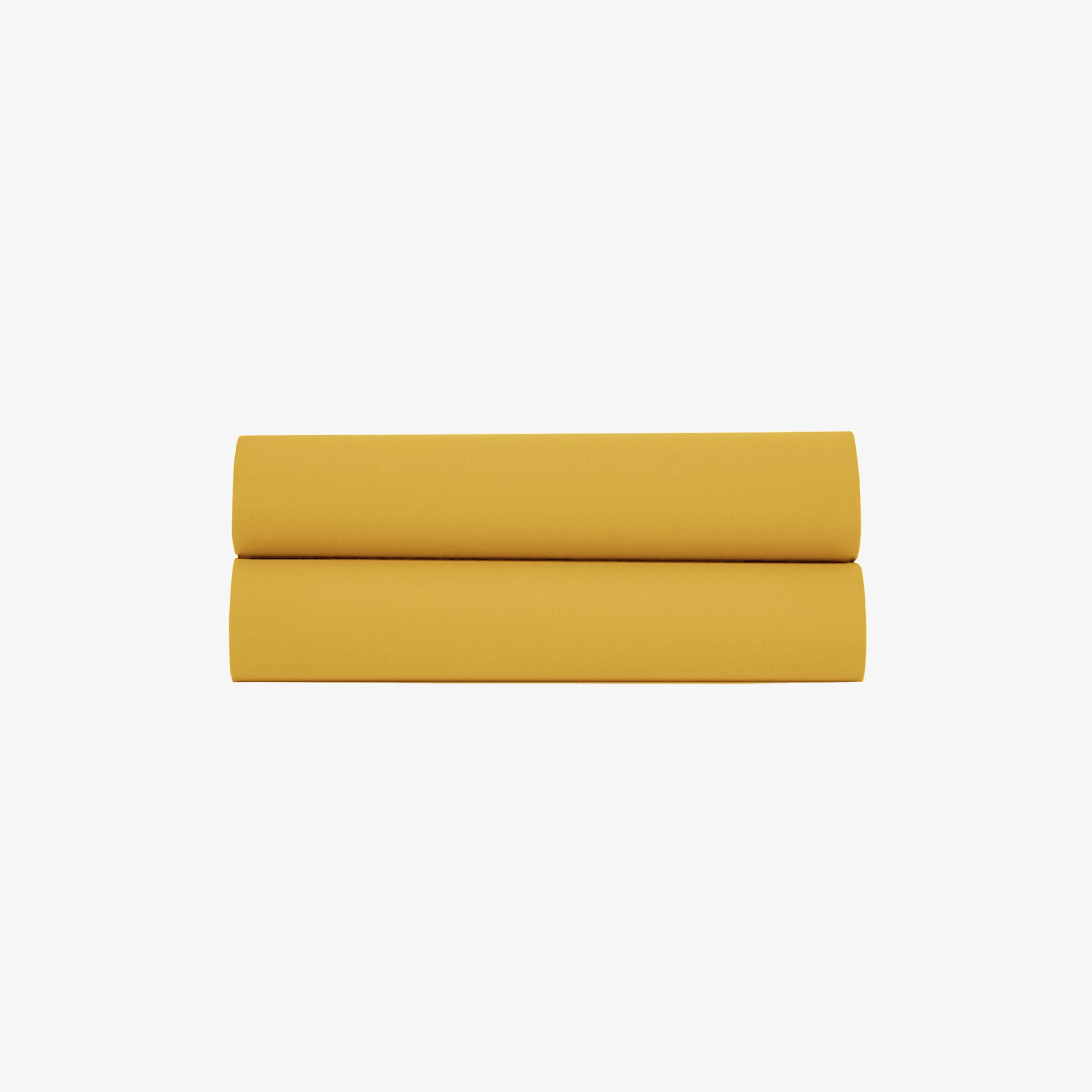 Drap Plat Percale de Coton 80 fils Safran 270X300 cm