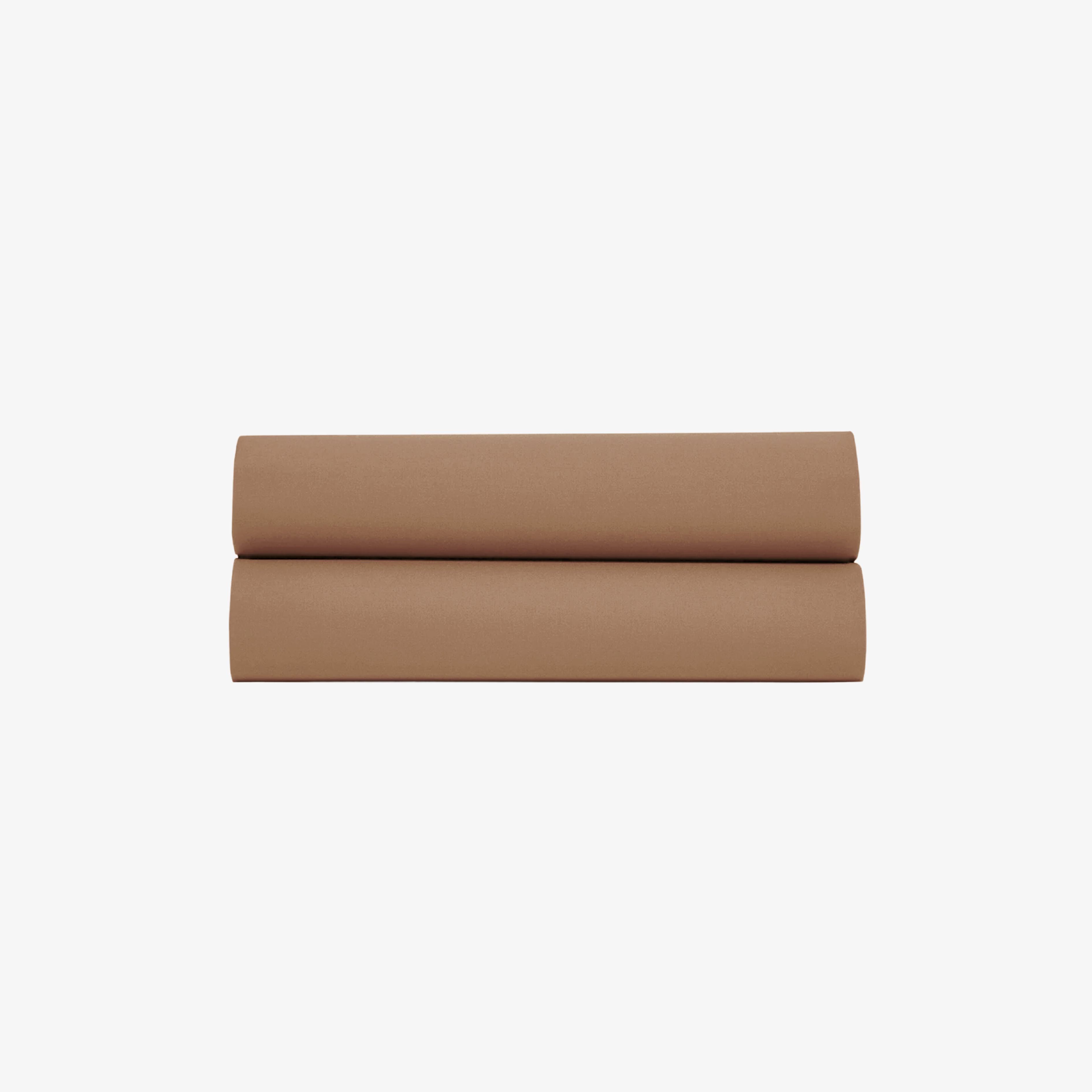 Drap Plat Percale de Coton 80 fils Taupe 180x290 cm