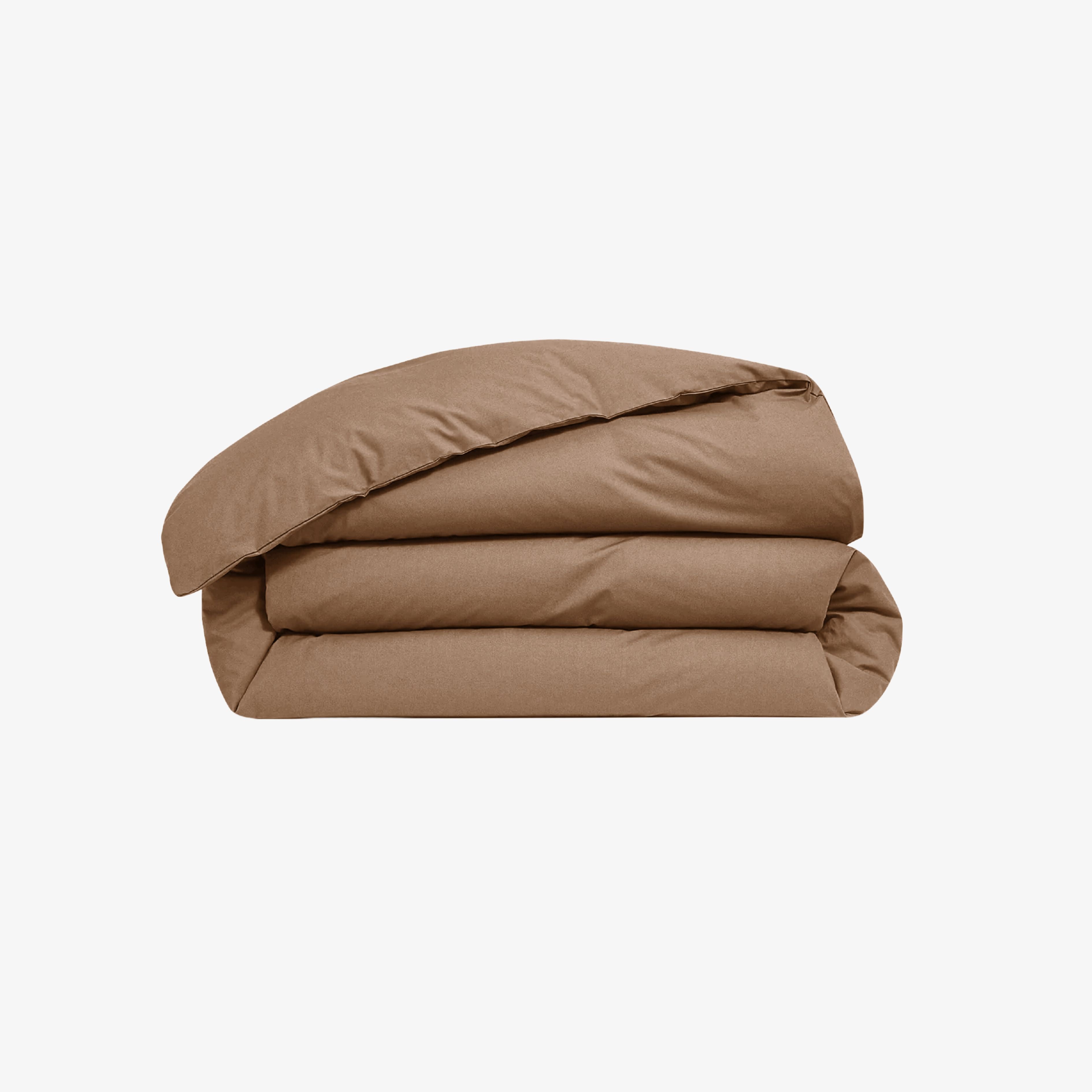 Housse de Couette Satin de Coton 120 fils taupe Taupe 220x240 cm