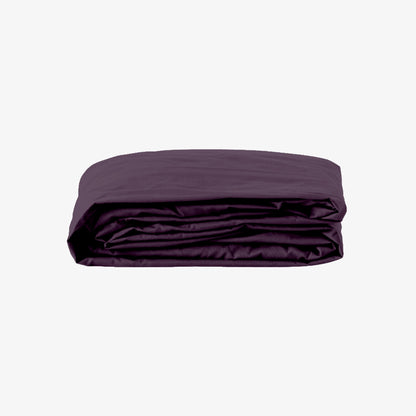 Drap Housse en Percale de Coton 80 fils, épaisseur de bonnet 30 cm, couleur violet aubergine