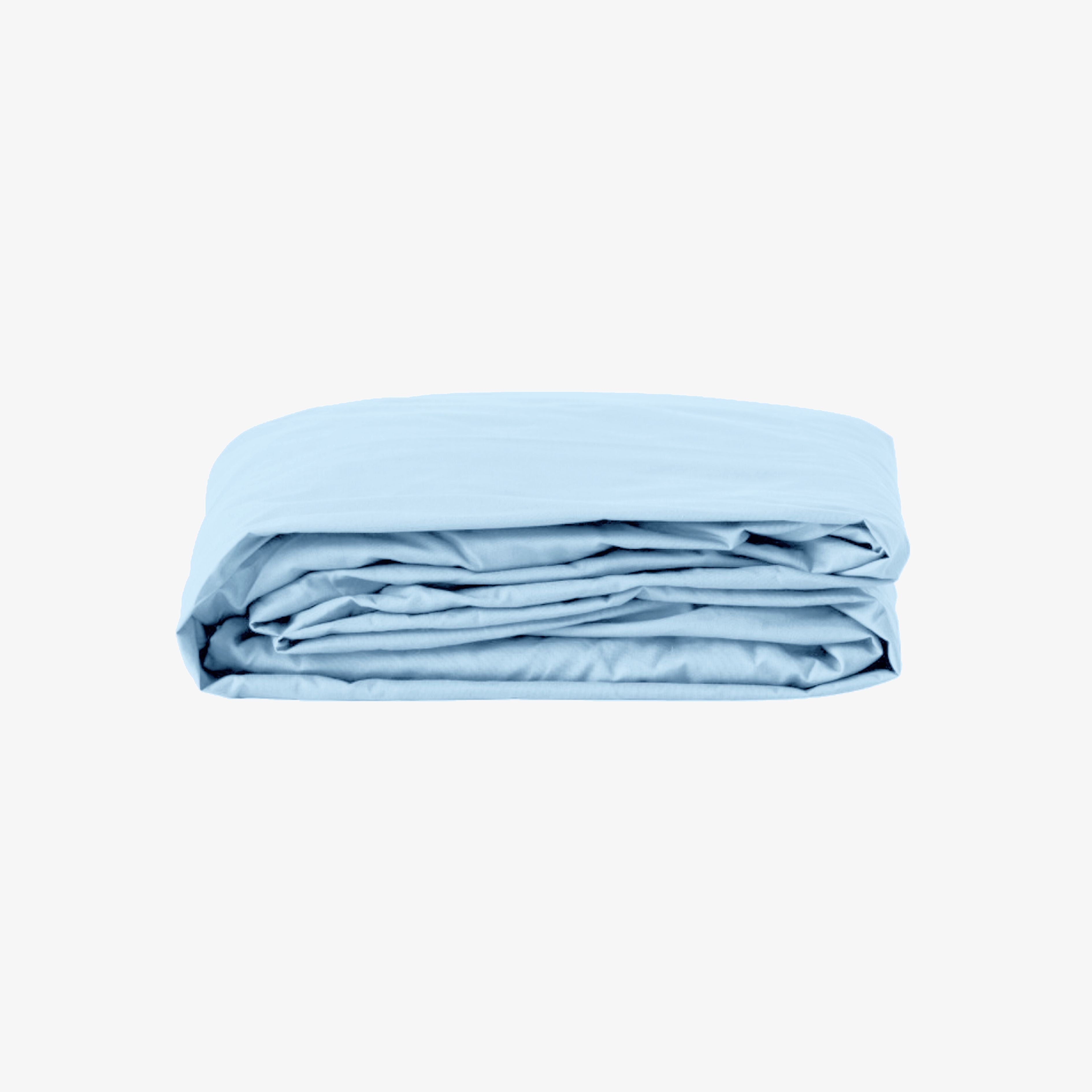 Drap Housse Percale de Coton 80 fils bonnet 30 cm Bleu Ciel 90x190 cm