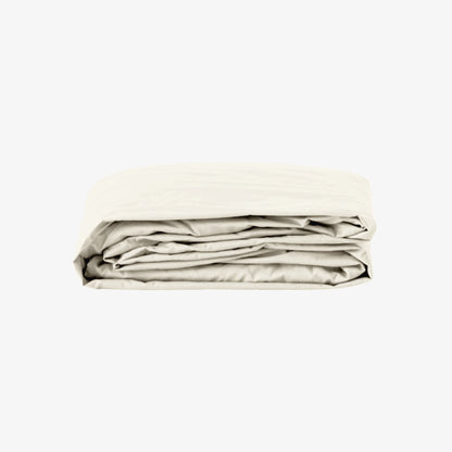 Drap Housse Percale de Coton 80 fils bonnet 30 cm Ivoire 160X200 cm