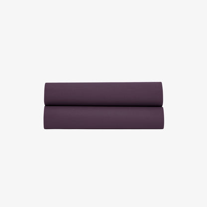 Drap Plat Satin de Coton 120 fils Aubergine 270X300 cm