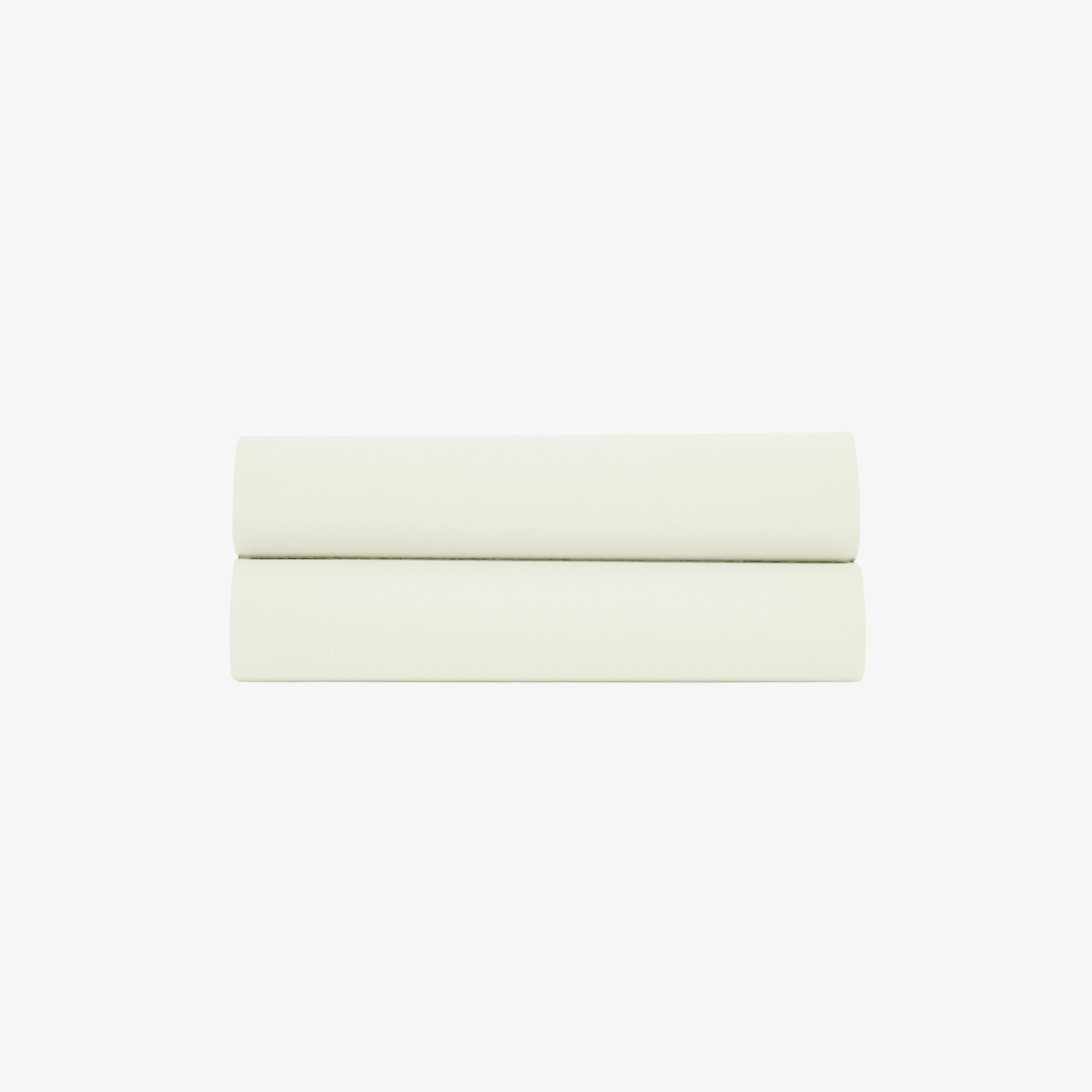 Drap Plat Percale de Coton 80 fils Ivoir 180x290 cm