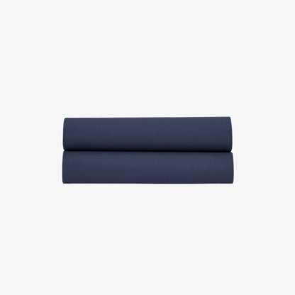 Drap Plat Satin de Coton 120 fils Marine 270X300 cm