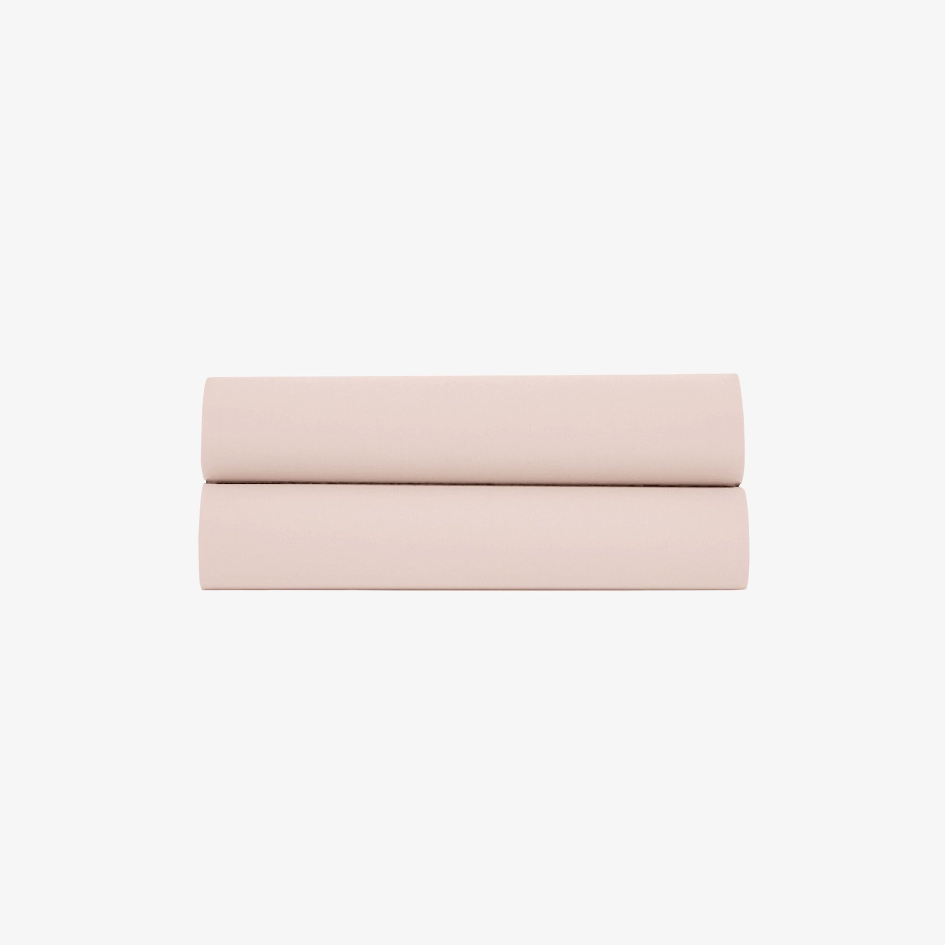 Drap Plat Satin de Coton 120 fils Rose Poudré 180x290 cm