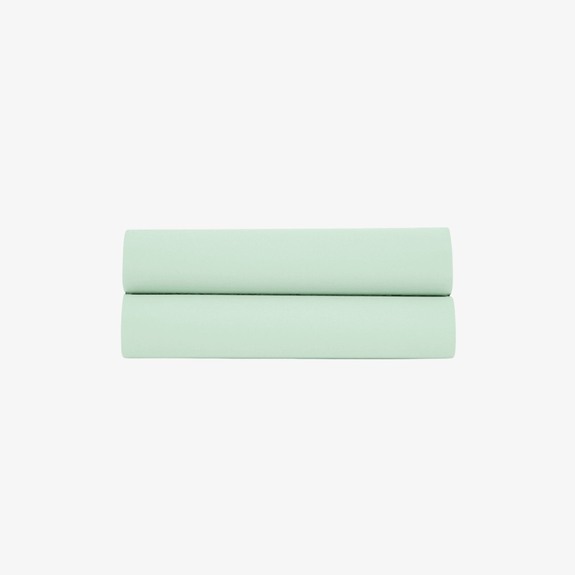 Drap Plat Satin de Coton 120 fils Vert d'Eau 180x290 cm