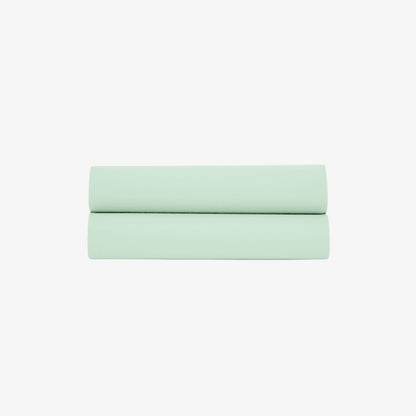 Drap Plat Satin de Coton 120 fils Vert d'Eau 180x290 cm