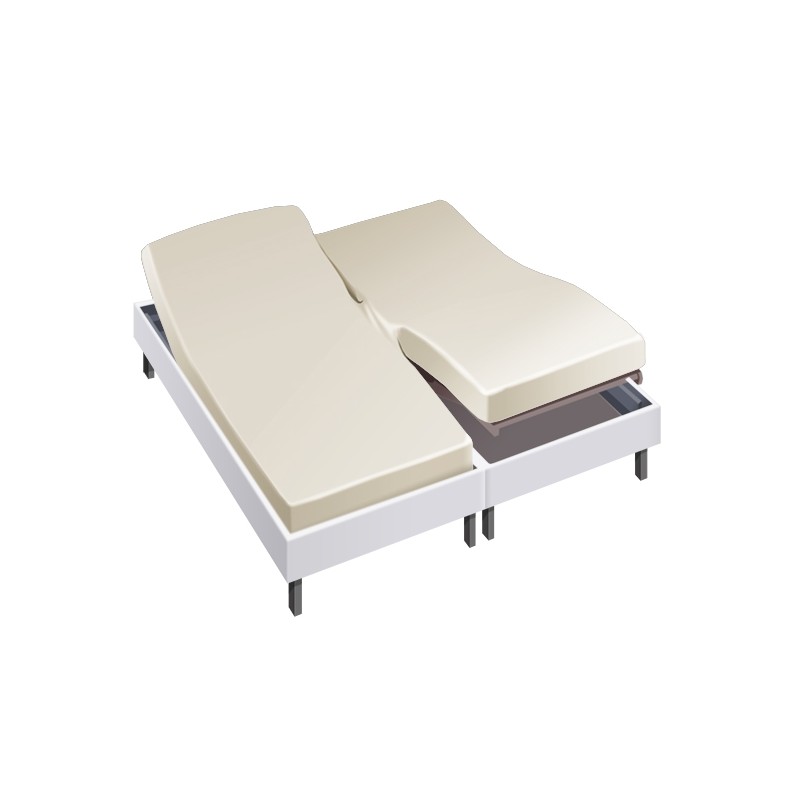 Drap housse pour lit articulé 2x80x200 en Percale pas cher